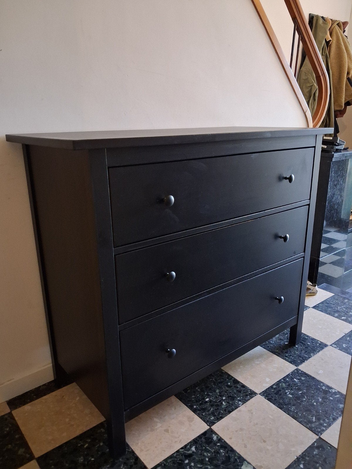IKEA HEMNES ladekast 3 lades – zwart – mooie staat, Ophalen, 100 tot 150 cm, Zo goed als nieuw, 3 of 4 laden
