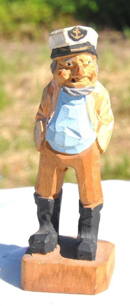 figurine marin sculpté en bois, Bois, Enlèvement ou Envoi, Jaune, Vie marine