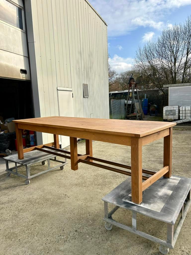 Authentieke massieve eikenhouten tafel, Huis en Inrichting, Tafels | Eettafels, Zo goed als nieuw, Ophalen