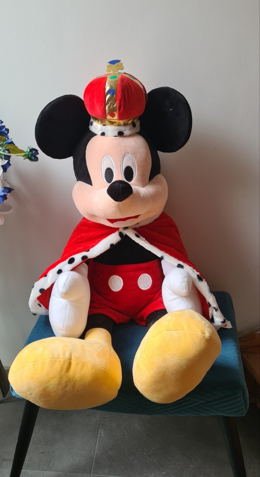 Knuffel mickey mouse - rechtstaand +/- 90 cm, Verzamelen, Ophalen, Mickey Mouse, Knuffel