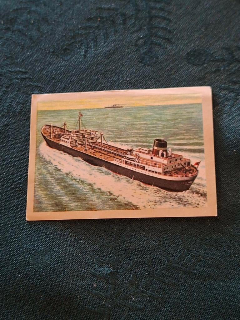 Prentje/Chromo : Motortankschip 1950/Chocolade Jacques, Gebruikt, Ophalen of Verzenden, 1940 tot 1960, Prent
