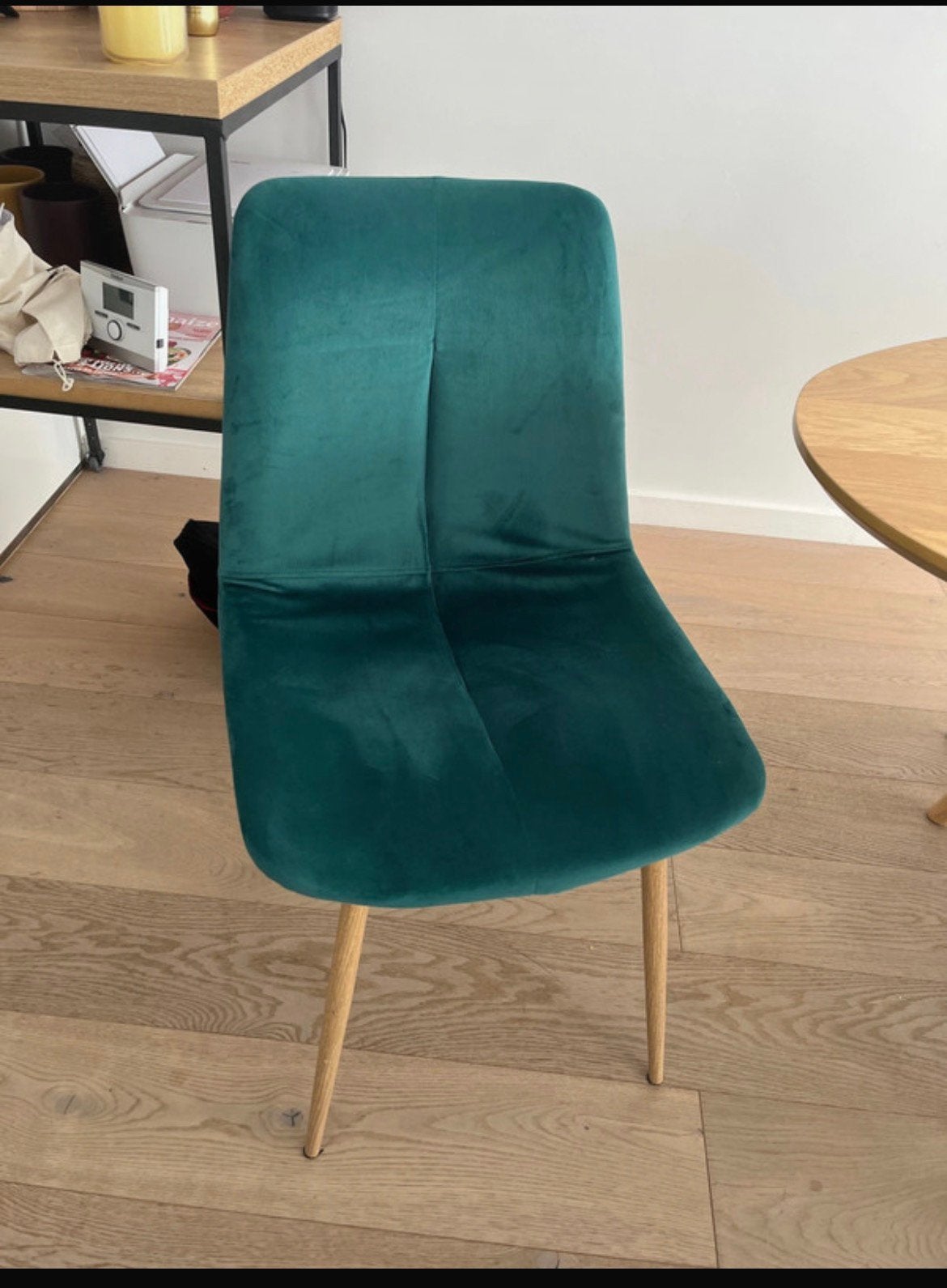 8 veelkleurige Potiron Paris stoelen: fluweel en stoffen, Ophalen, Zo goed als nieuw, Scnadinave, Vijf, Zes of meer stoelen