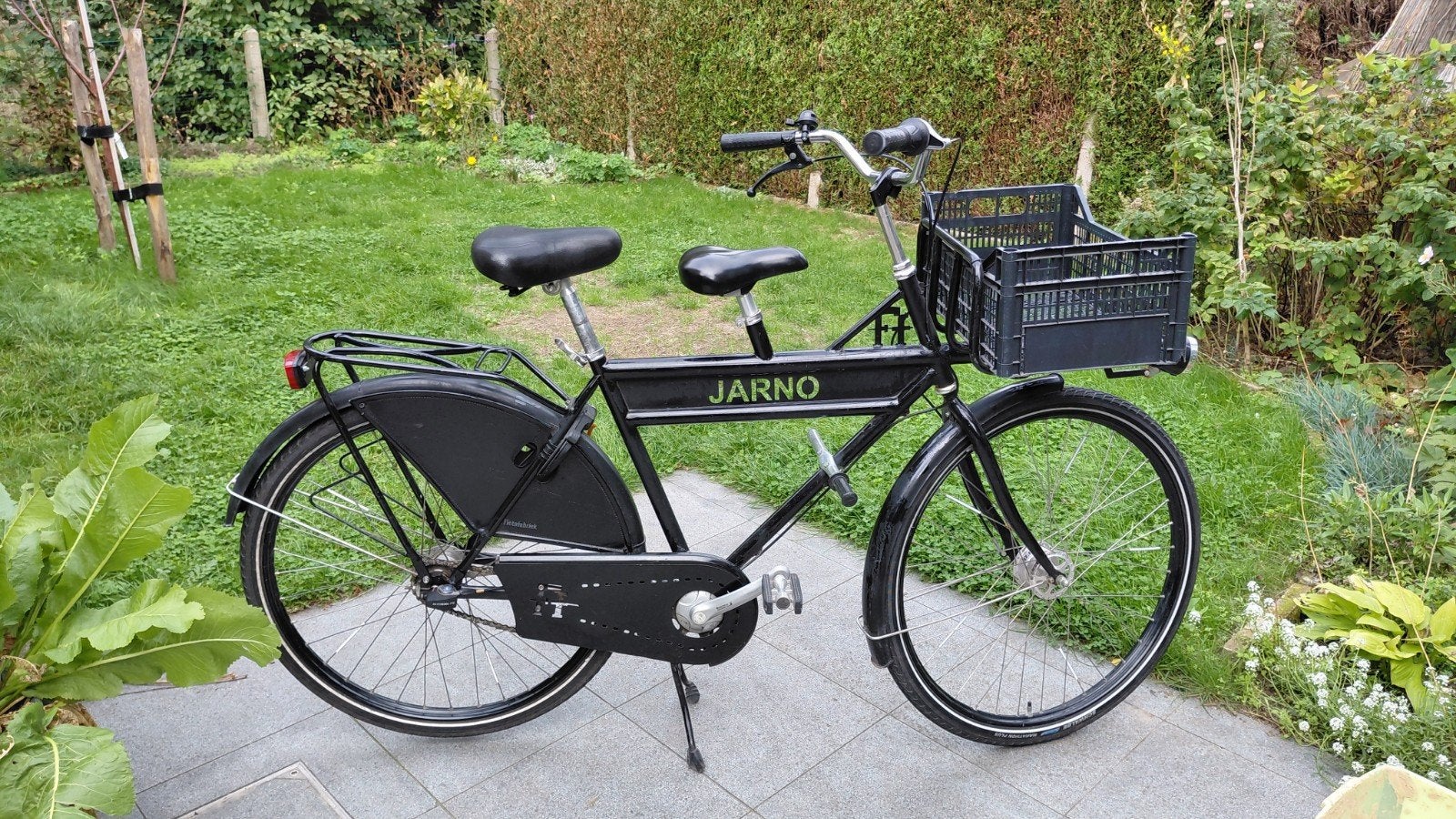 unieke stevige fiets met vast kinderzadeltje, 28inch, Fietsen en Brommers, Terugtraprem, Gebruikt, Versnellingen, Ophalen