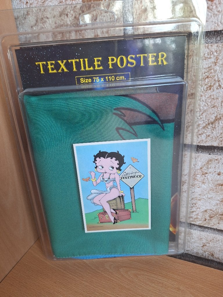 Betty Boop signeerde Hollywood-textielposter uit 1997., Ophalen of Verzenden, Nieuw, Mens