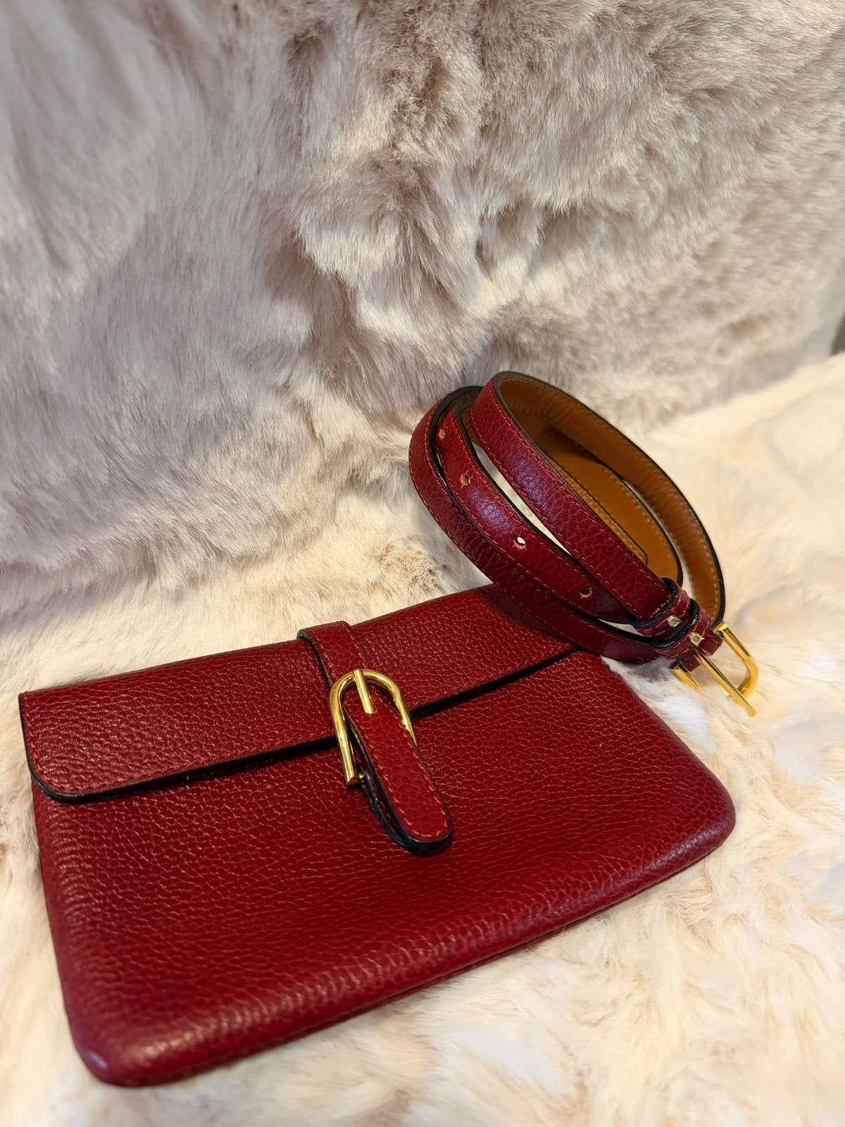 Delvaux Piquette — Rouge/Framboise, Enlèvement ou Envoi, Comme neuf, Sac à bandoulière