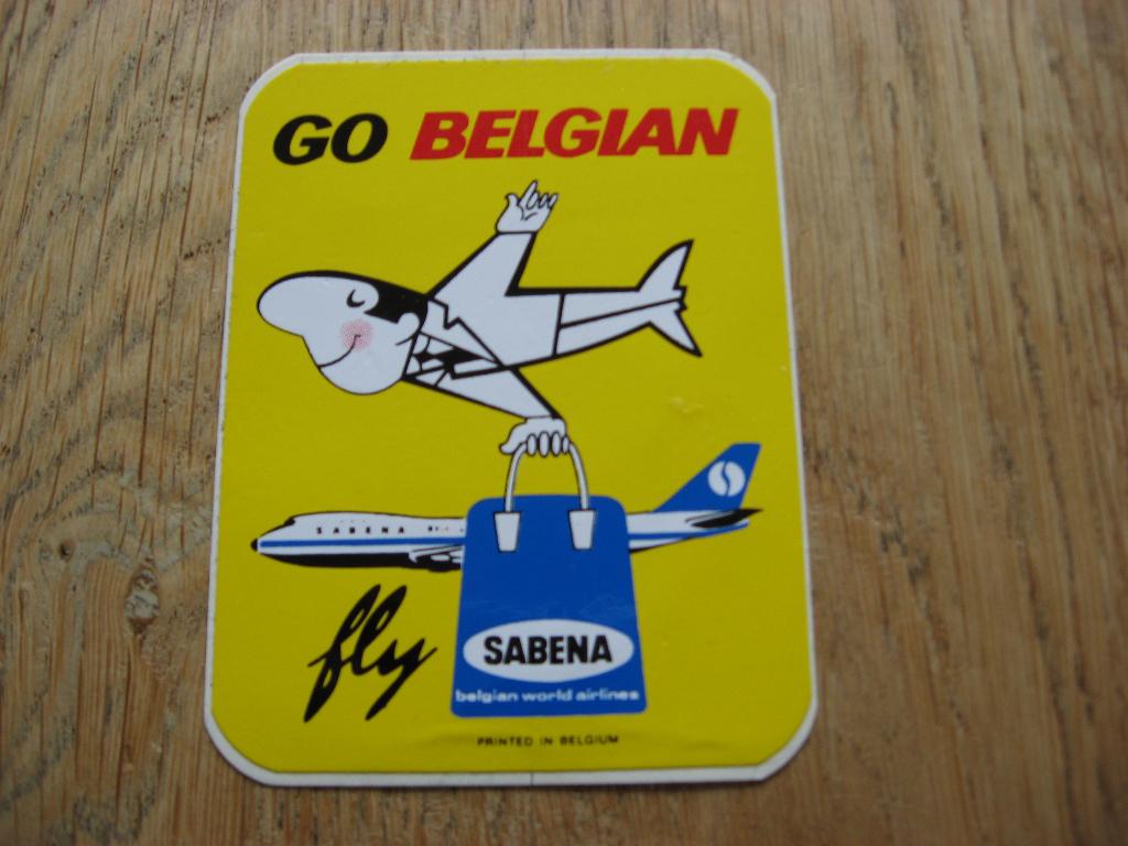 Go Belgian fly Sabena Vintage Sticker, Enlèvement ou Envoi, Neuf, Société ou Association