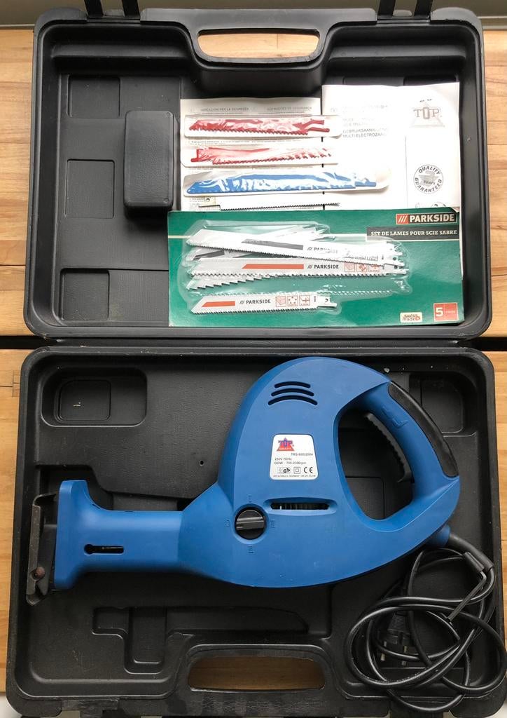 Top Craft Reciprozaag TRS-600/200+Koffer & Zaagbladen, Ophalen, Zo goed als nieuw, Reciprozaag