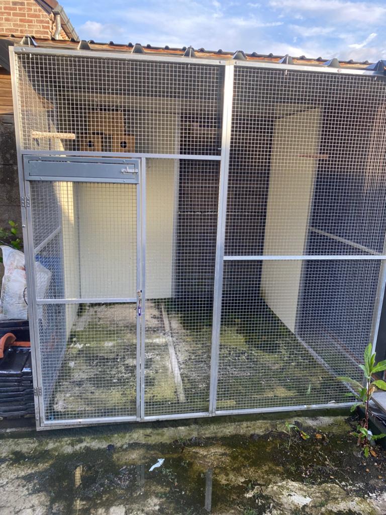 alu buiten voliere zo goed als nieuw, Enlèvement, Comme neuf, Aluminium, Volière