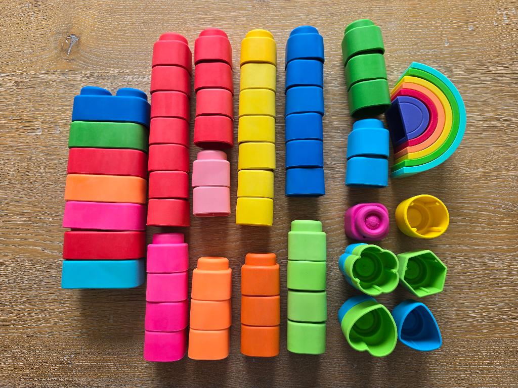 Clementoni Soft Clemmy ,bouwblokken & regenboog, Kinderen en Baby's, Speelgoed | Bouwstenen, Ophalen, Zo goed als nieuw, Overige merken
