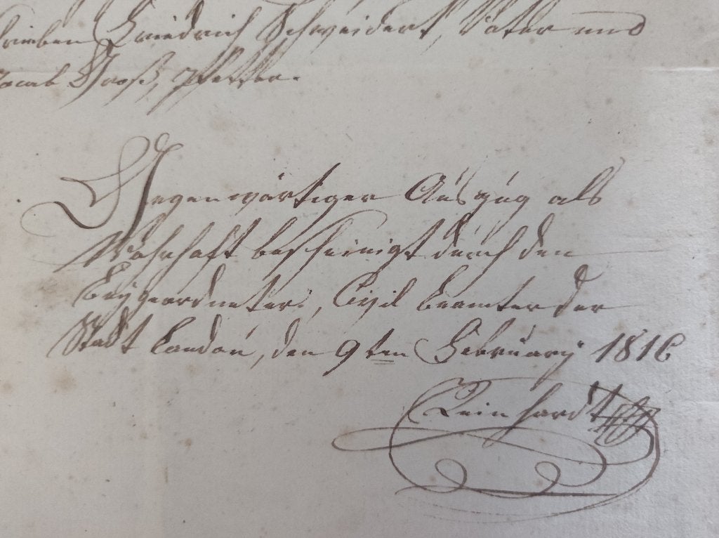 Geboorteakte/uittreksel - Landen (1816), Ophalen of Verzenden, Voor 1970, Geboortekaartje