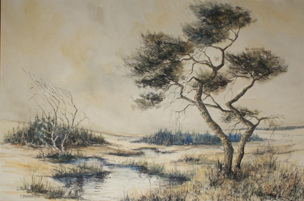 D. Bourdouxhe: Landschap (78 x 57 cm), Enlèvement