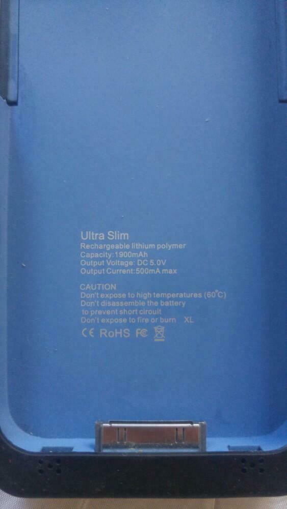Coque power bank iphone 4 1900 mAh ultra slim, Télécoms, Enlèvement ou Envoi, Utilisé