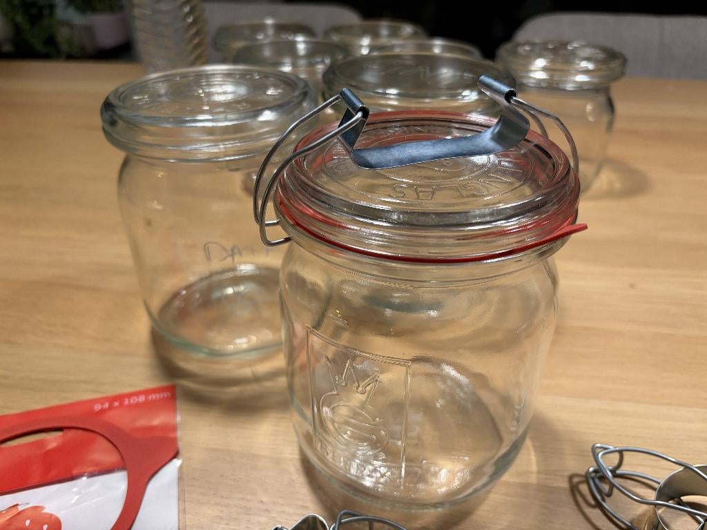 Inmaakpot / weckpot 5x met nieuwe rubber en sluiting (1l), Verre, Enlèvement, Utilisé, Autres types