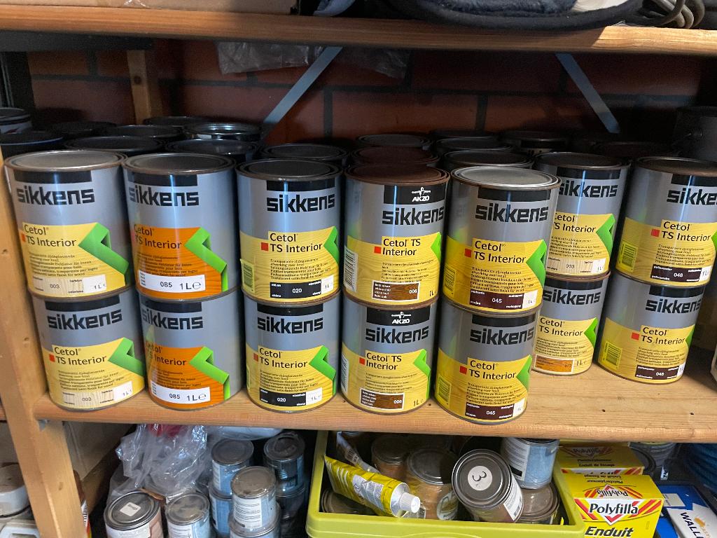 45-50L partij Sikkens Cetol houtbescherming, Bricolage & Construction, Peinture, Vernis & Laque, 20 litres ou plus, Enlèvement ou Envoi