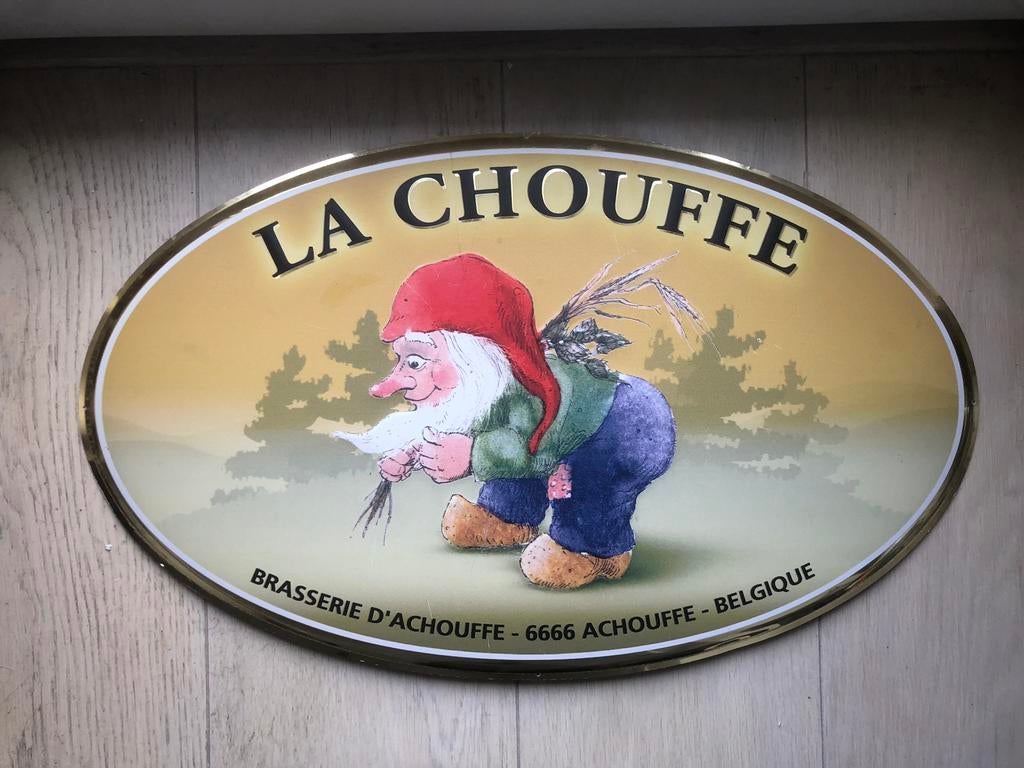 Reclamebord La Chouffe., Ophalen, Zo goed als nieuw, Reclamebord