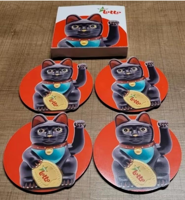 Lotto: Lucky Cats onderzetters, Collections, Marques & Objets publicitaires, Enlèvement ou Envoi, Comme neuf, Ustensile