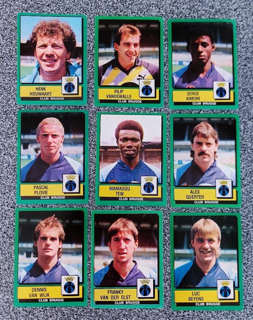 9 versch. Panini stickers voetbal ' FB 1989 - Club Brugge ', Ophalen of Verzenden, Nieuw, Meerdere stickers