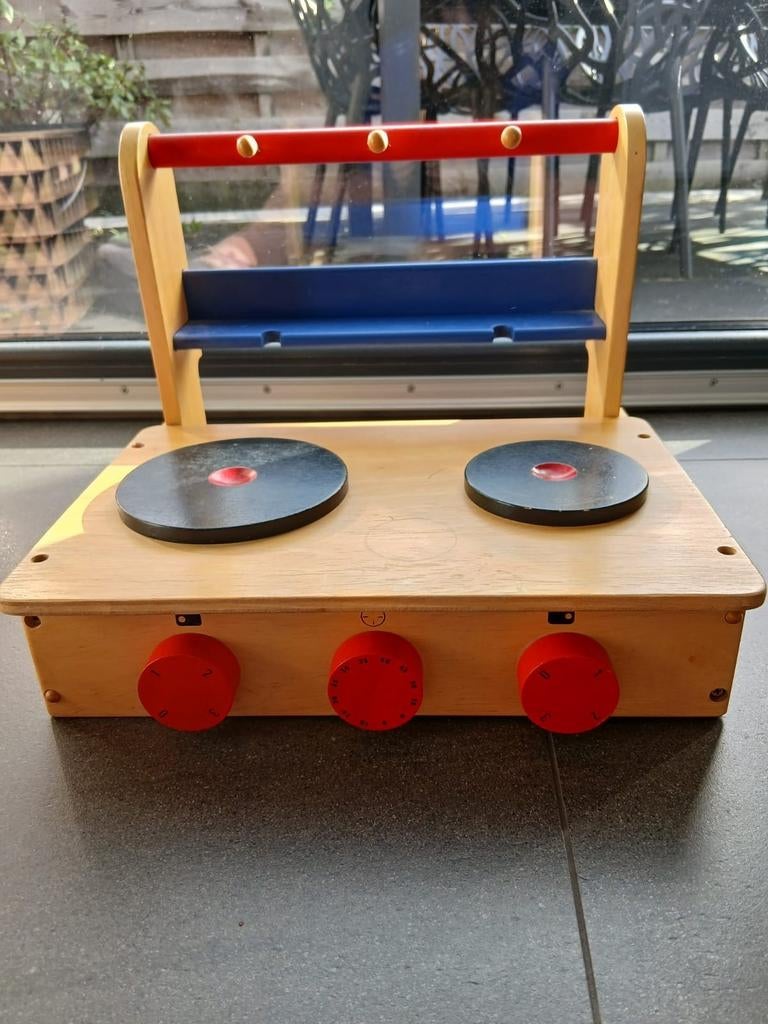 Houten inklap keukentje met allerlei keukenmateriaal, Enlèvement, Utilisé