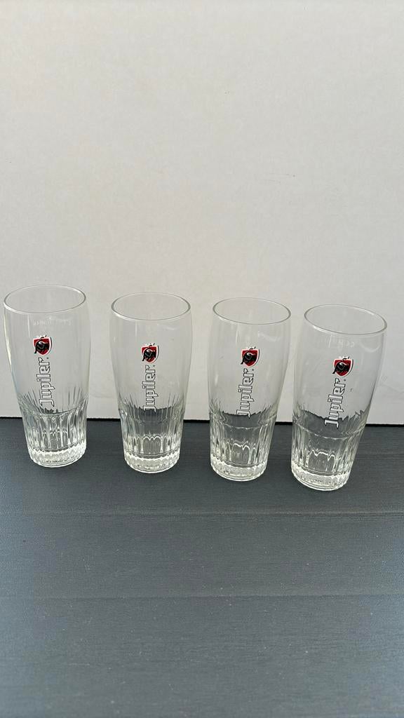 Verres à bière Jupiler 4 pièces, Enlèvement, Comme neuf, Jupiler