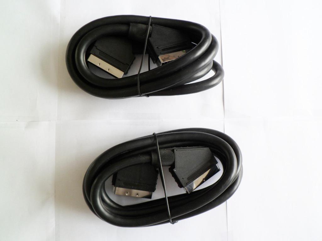 Câble SCART, couleur : noir, L=2MT, mâle, 2 pièces, Enlèvement ou Envoi, Neuf, 2 à 5 mètres, Câble péritel