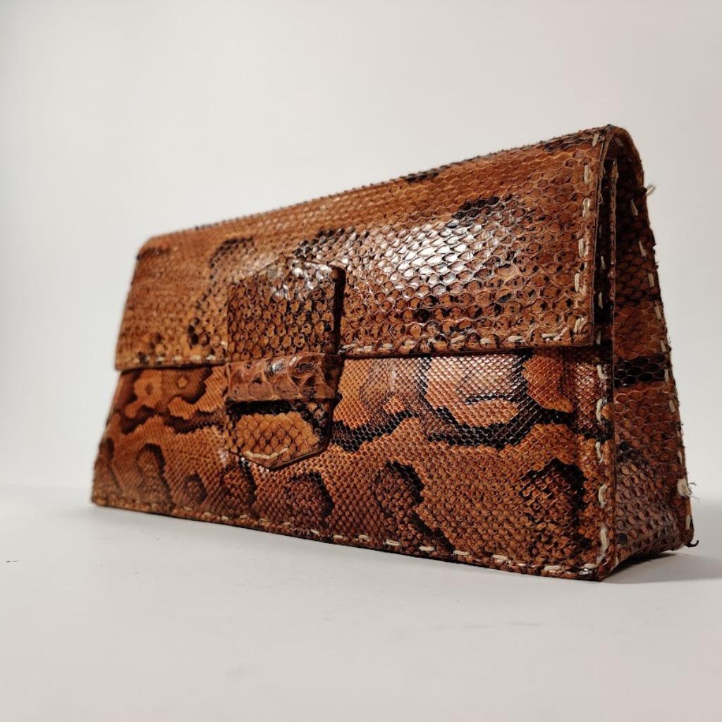 pochette vintage en peau de serpent Boho Chic faite à la mai, Enlèvement ou Envoi