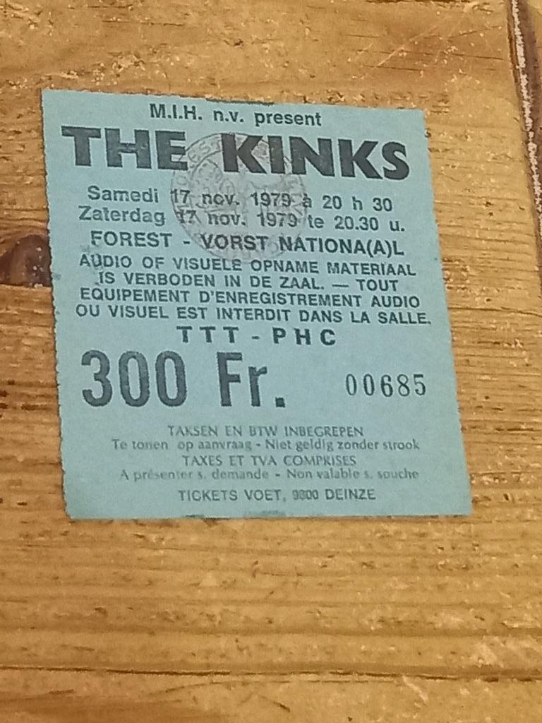 Ticket van The Kinks, Tickets en Kaartjes, Twee personen, November, Rock of Poprock