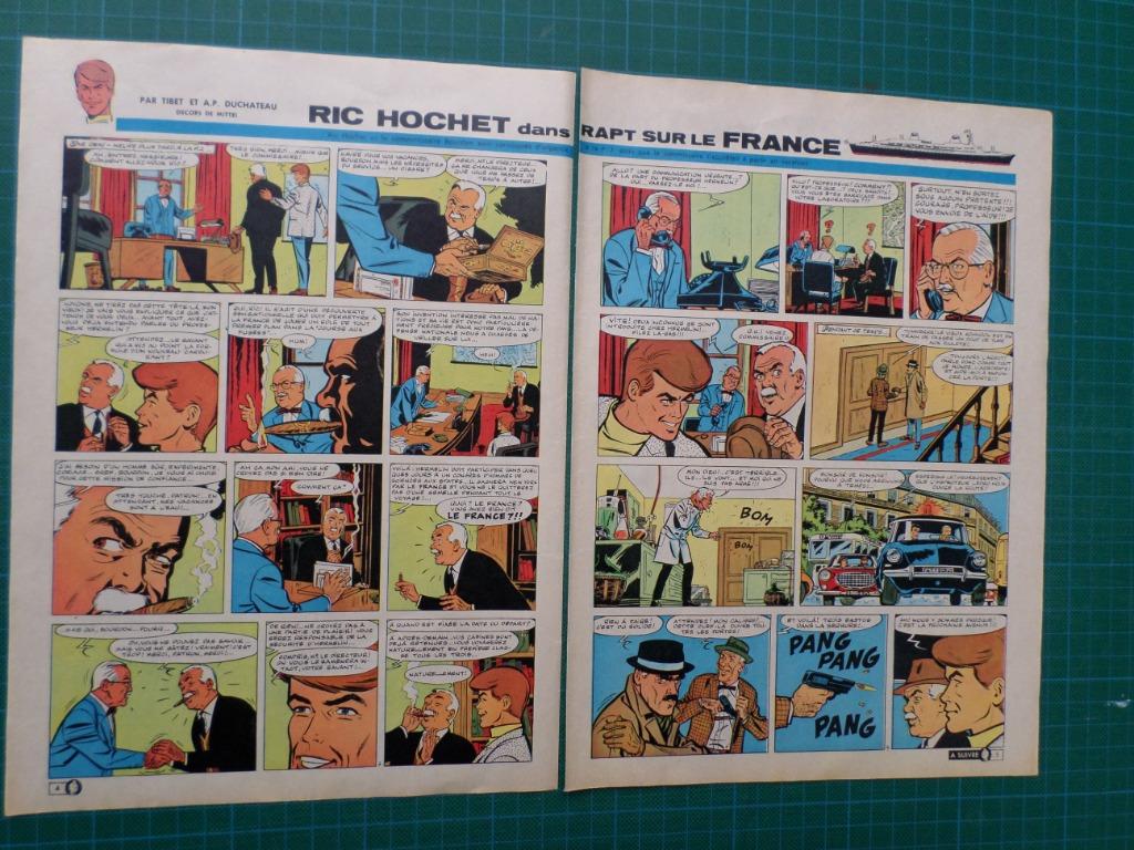 Ric Hochet - bandeau titre  rapt sur le France - 1966, Collections, Enlèvement ou Envoi, Autres personnages, Utilisé, Autres types