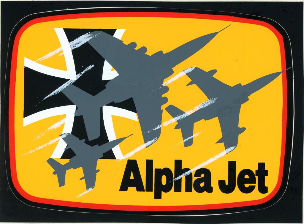 zelfklever - vliegtuig Alpha Jet - Luftwaffe, Verzamelen, Militaria | Algemeen, Verzenden, Luchtmacht, Foto of Poster