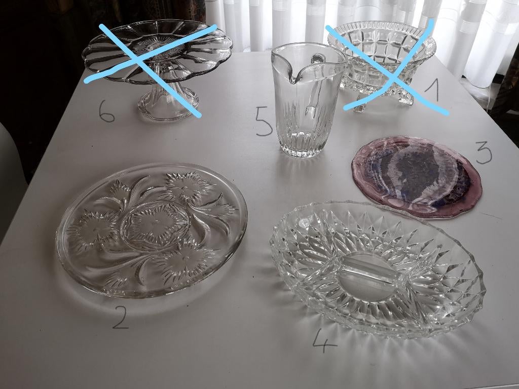 Glazen schotels, kommen, karaf, Ophalen of Verzenden