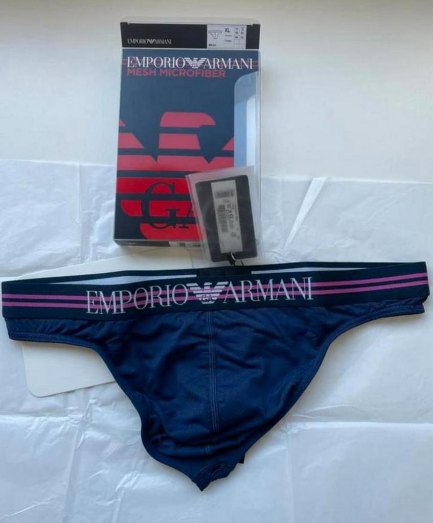 String en maille microfibre Emporio Armani, Envoi, Rouge, Emporio Armani, Slip