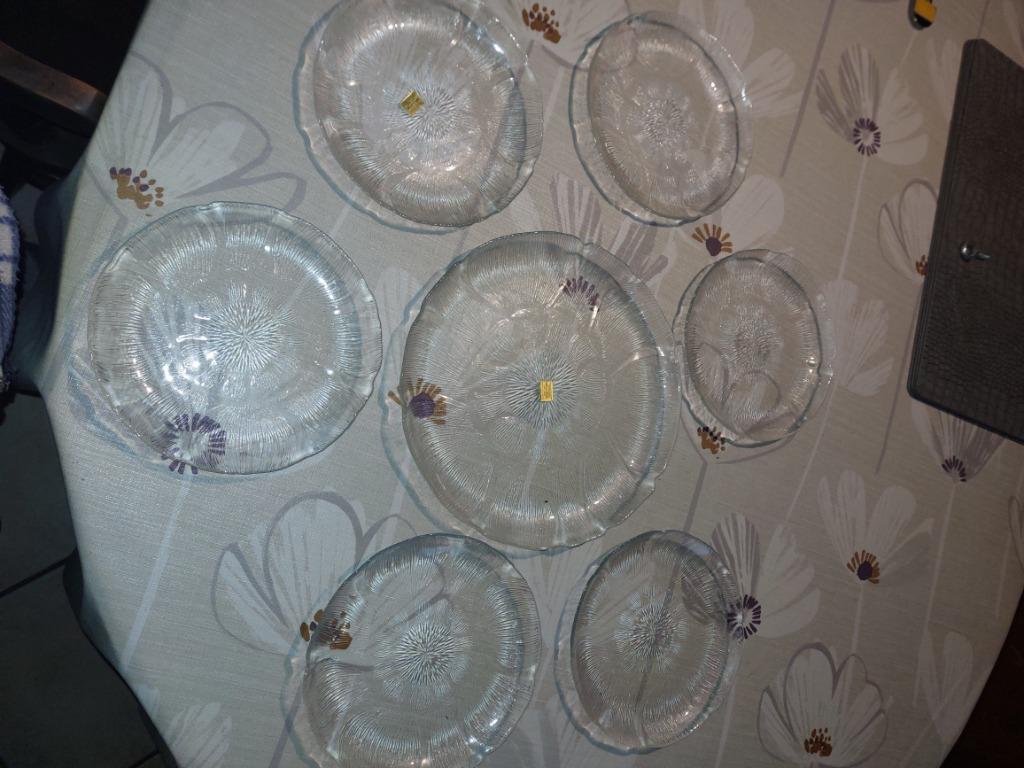 7 Delig service bordjes ., Ophalen, Glas of Glazen, Nieuw, Glas