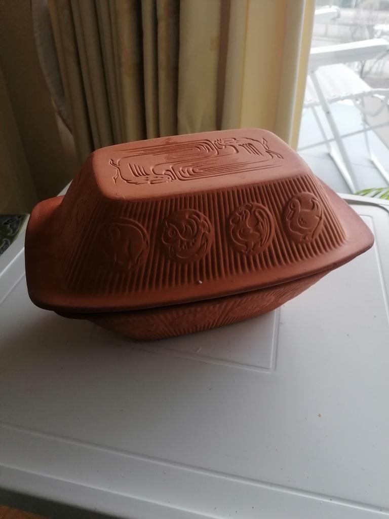Terracotta ovelschotel, Ophalen, Gebruikt