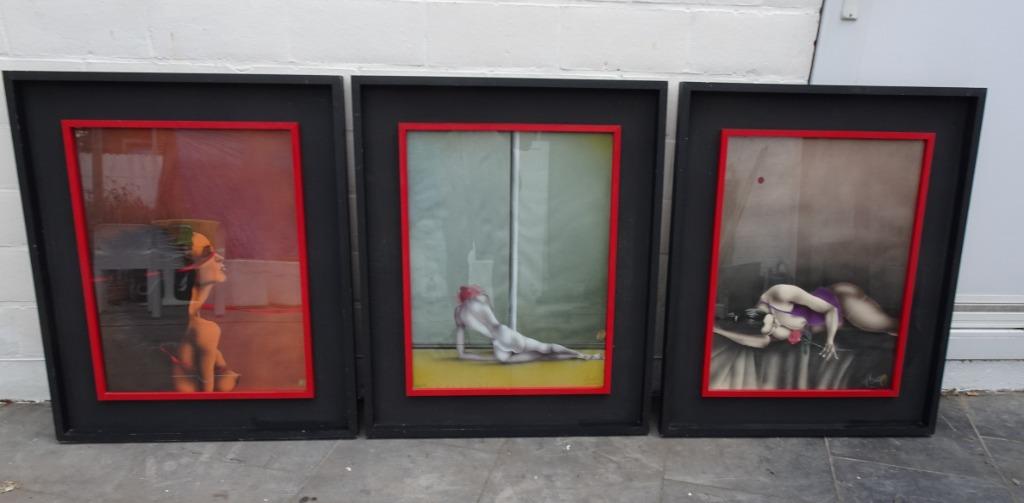 3 peintures d'art originales d'art moderne Herman Baert, Antiquités & Art, Art | Peinture | Moderne, Enlèvement ou Envoi
