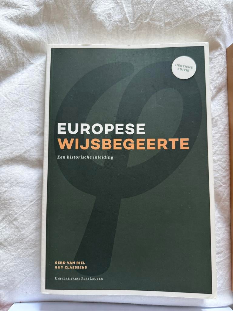 Gerd Van Riel - Europese wijsbegeerte, Ophalen of Verzenden, Zo goed als nieuw, Gerd Van Riel; Guy Claessens
