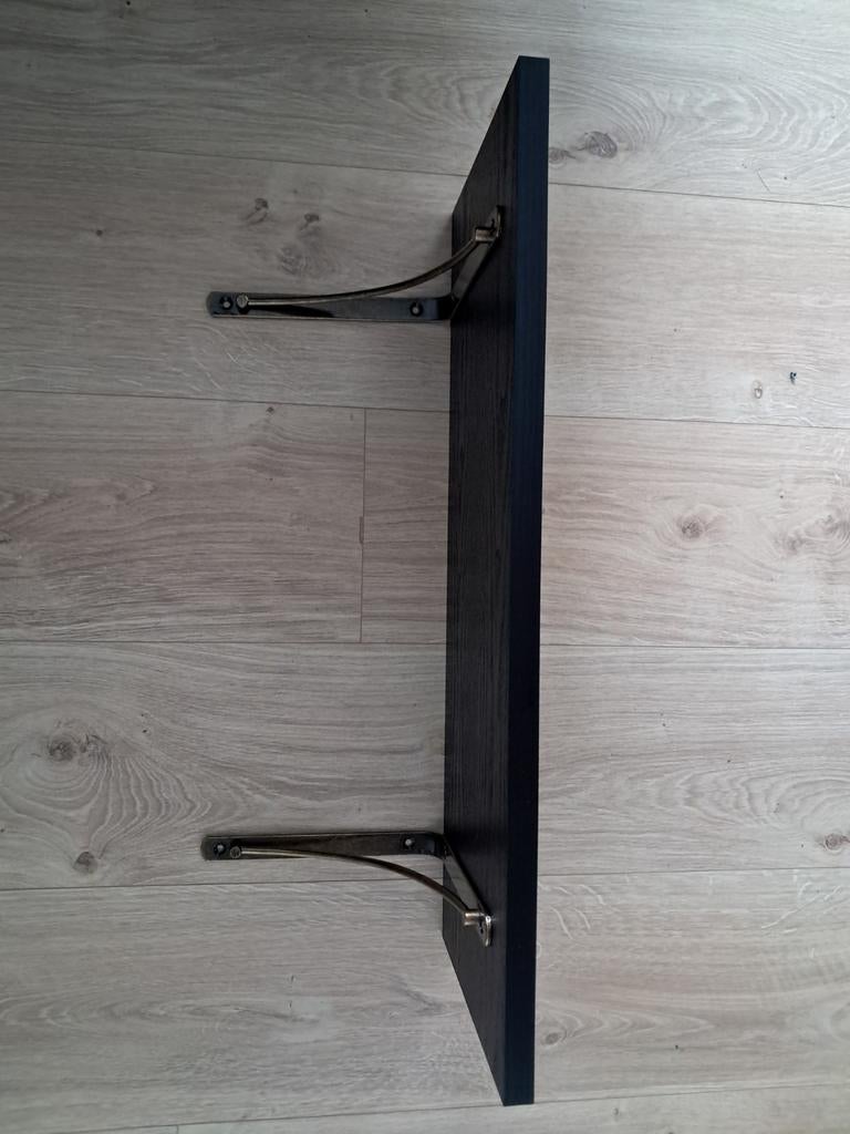 Zwarte legplank met gouden houders, Huis en Inrichting, Ophalen, Zo goed als nieuw, Overige typen, Minder dan 100 cm