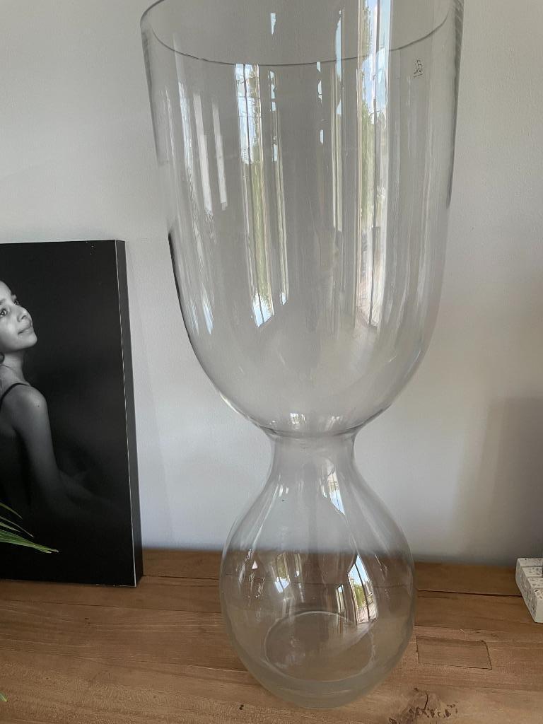 glazen vaas, Huis en Inrichting, Woonaccessoires | Vazen, Wit, Ophalen of Verzenden, Minder dan 50 cm, Glas