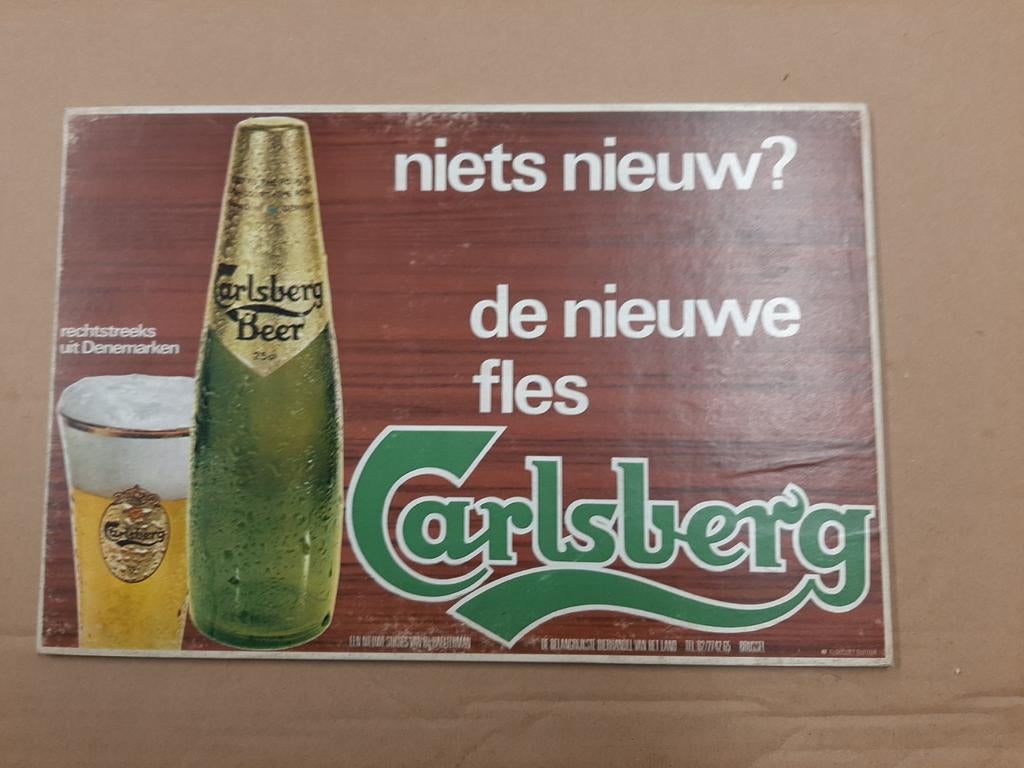 Reclame Carlsberg, Enlèvement ou Envoi, Utilisé, Panneau, Plaque ou Plaquette publicitaire