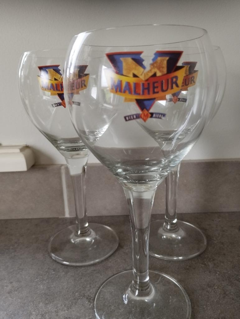 3 nieuwe bierglazen Malheur, Ophalen, Nieuw, Bierglas
