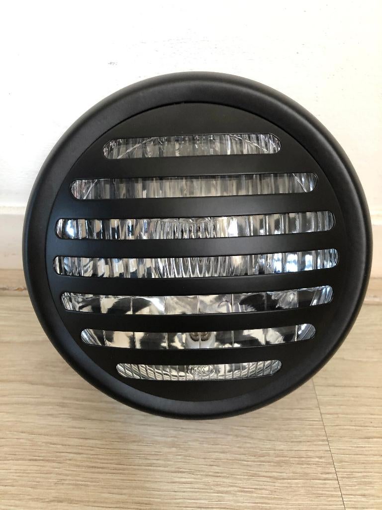 Koplamp zwart caferacer bobber scrambler + rooster, Motoren, Tuning en Styling, Ophalen of Verzenden