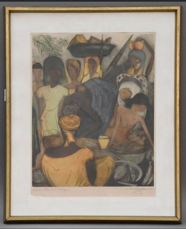Lithografie gesigneerd en genummerd 43/300, Ophalen