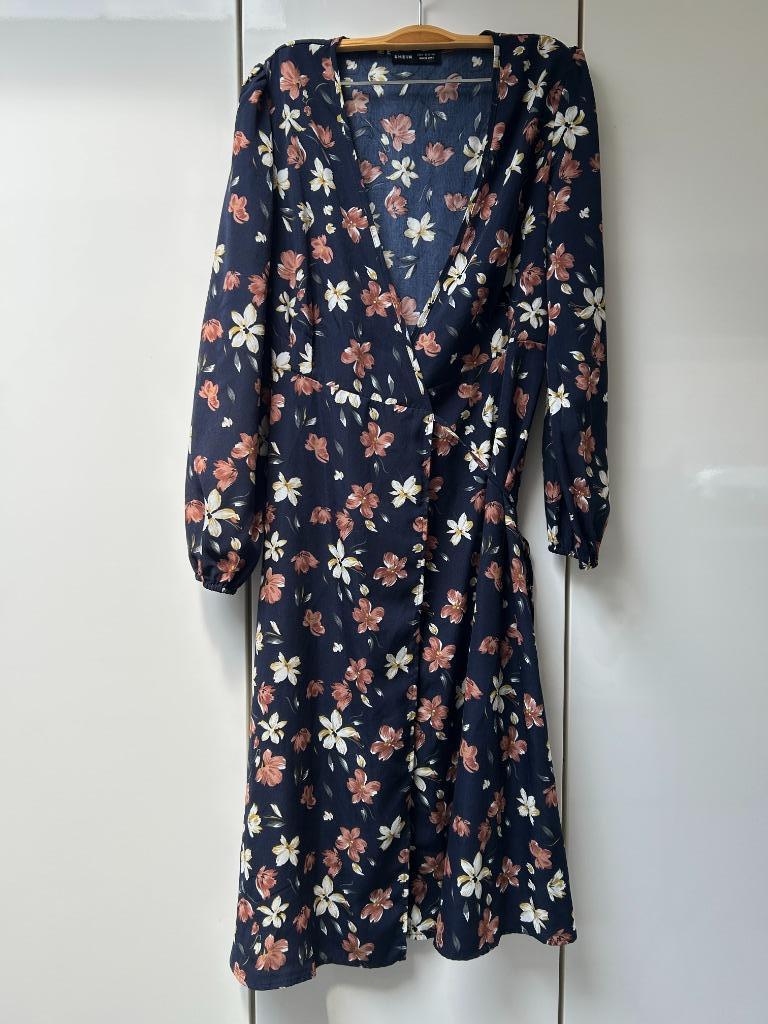 Robe bleue à fleurs Shein - Taille 38 *, Taille 38/40 (M), Enlèvement ou Envoi, Comme neuf, SHEIN