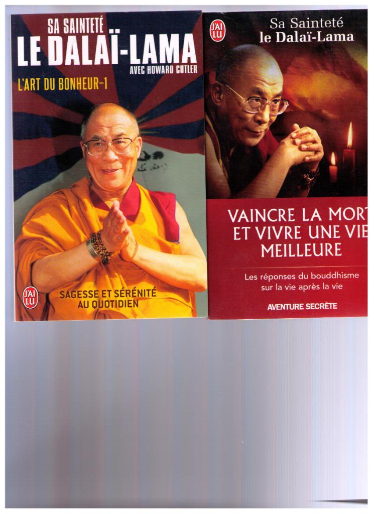SS Dalaï-Lama - 2 livres, Vaincre la mort & L'art du bonheur, Bouddhisme, Le Dalaï-lama, Comme neuf, Envoi