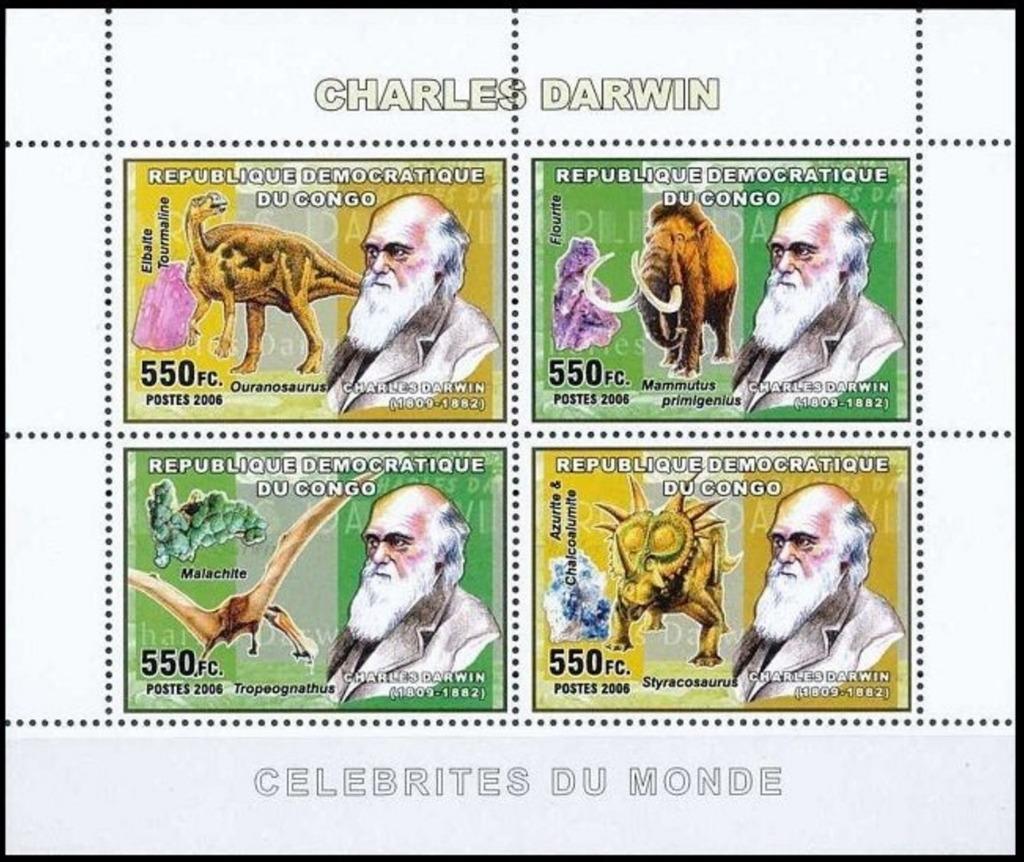 T010 rdc congo darwin préhistoire dynosaure minéreau mamouth, Enlèvement ou Envoi, Autres pays, Non oblitéré