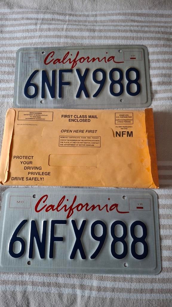 Set originele nummerplaten Californie., Ophalen of Verzenden