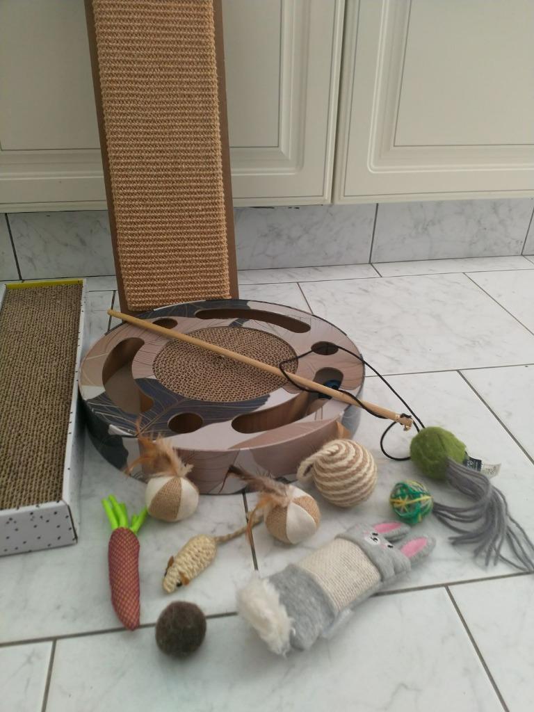 assortiment kattenspeeltjes en krabplanken, Dieren en Toebehoren, Ophalen, Zo goed als nieuw, Speelhengel