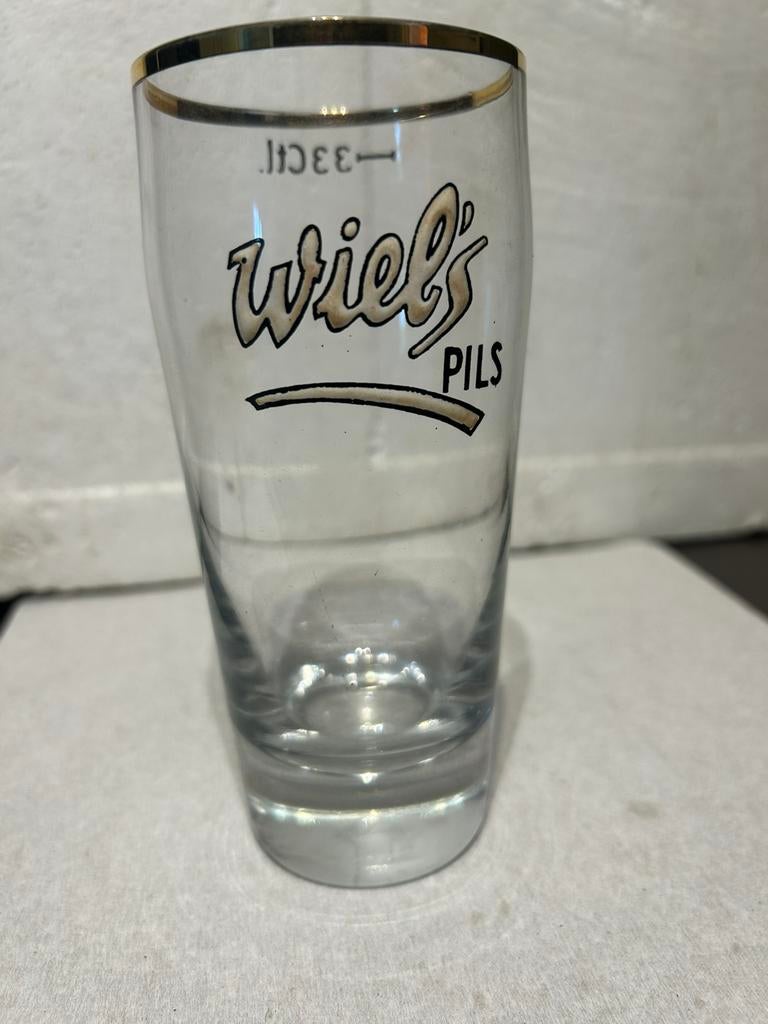 Verre émaillé Wiel’s pils 33cl, Enlèvement ou Envoi, Comme neuf