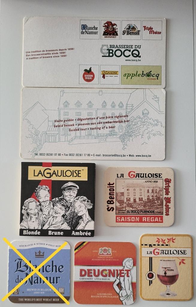 bierviltjes brasserie bocq st. benoit la gauloise deugniet, Ophalen of Verzenden, Zo goed als nieuw, Viltje(s), Overige merken