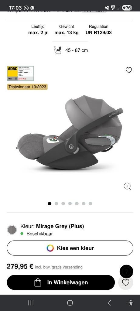 Cybex autosloel 1, Enlèvement