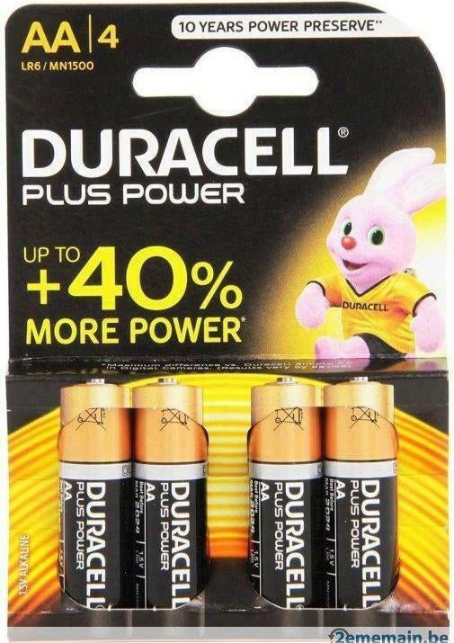 1 verpakking van 4 Duracell MN1500 /LR6 Alkaline-Mars-2025-b, Ophalen of Verzenden, Nieuw