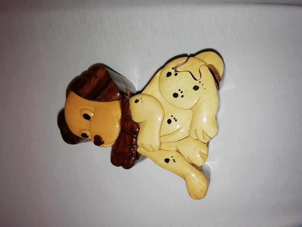 Juwelenkistje hout dalmatiers, Ophalen of Verzenden, Zo goed als nieuw